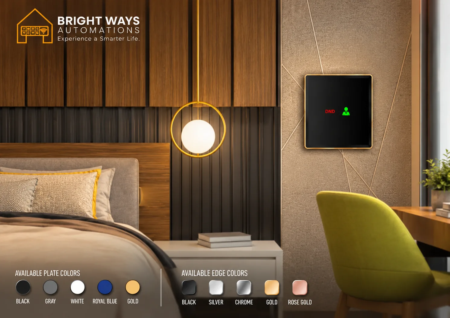 Hotel DND indoor touch panel in a guest room